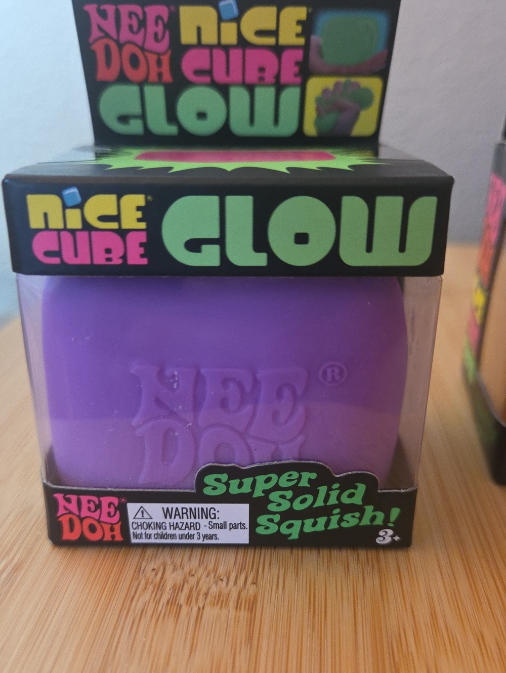 Nee Doh Nice Cube Glow Super Solid Squish - Purple
